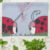 Schattig Ladybug met roze ballon Bouquet Theedoek (Gevouwen)