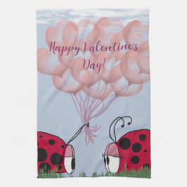Schattig Ladybug met roze ballon Bouquet Theedoek
