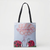 Schattig Ladybug met  roze ballon Bouquet Tote Bag (Voorkant)