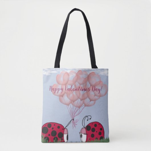Schattig Ladybug met  roze ballon Bouquet Tote Bag (Voorkant)