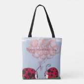 Schattig Ladybug met  roze ballon Bouquet Tote Bag (Achterkant)