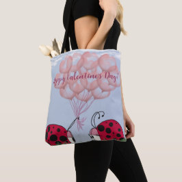 Schattig Ladybug met roze ballon Bouquet Tote Bag