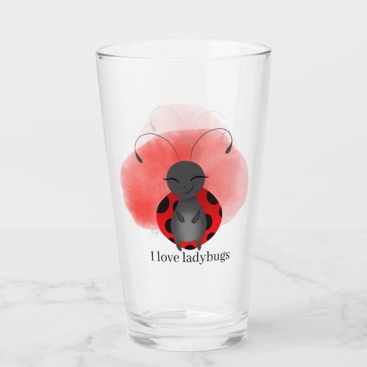schattig ladybug toevoegen tekst glas (Achterkant)