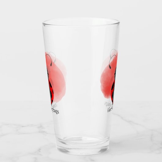 schattig ladybug toevoegen tekst glas (Links)