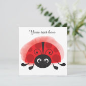 schattig ladybug toevoegen tekstnotitiekaart bedankkaart (Staand voorkant)