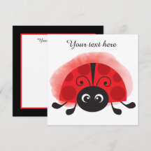 schattig ladybug toevoegen tekstnotitiekaart