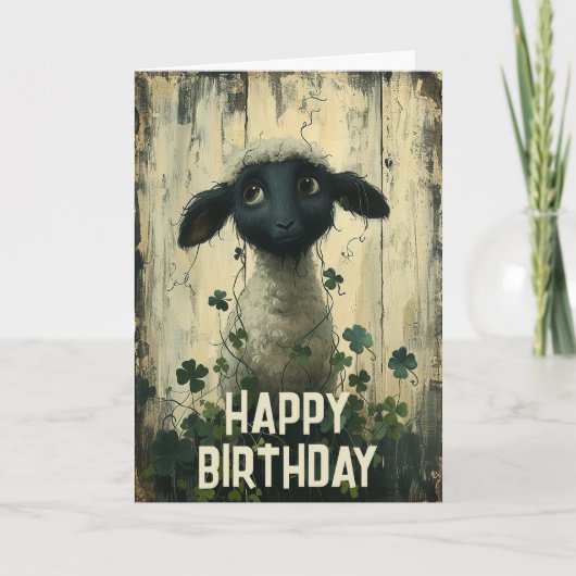 Schattig Lam en Lucky Shamrocks Iers Gelukkige Ver Kaart (Voorkant)