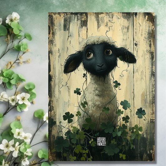 Schattig Lam en Lucky Shamrocks Iers Gelukkige Ver Kaart