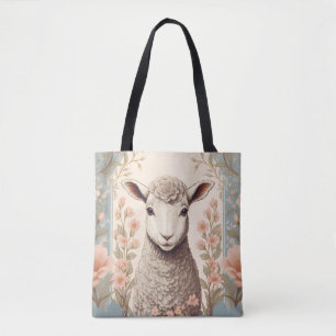 Schattig Lam Fijne Pastel Kleur Bloemen Tote Bag