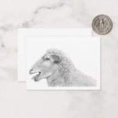 Schattig lam notitie Kaart Notitiekaartje (Voorkant / Achterkant in situ)