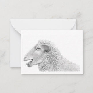Schattig lam notitie Kaart Notitiekaartje