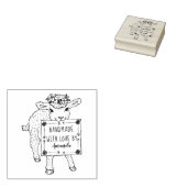 Schattig lam teken aangepaste naam handgemaakt met rubberstempel (Gestempeld)