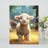 Schattig Lam Verjaardag (Staand voorkant)