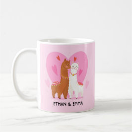 Schattig Lama Koppel Persoonlijke Valentijnsdag Koffiemok