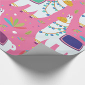 Schattig Lama Patroon Cadeaupapier (Hoek)