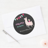 schattig lama verjaardagskaartje fiesta alpaca ronde sticker (Envelop)