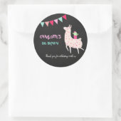 schattig lama verjaardagskaartje fiesta alpaca ronde sticker (Tas)