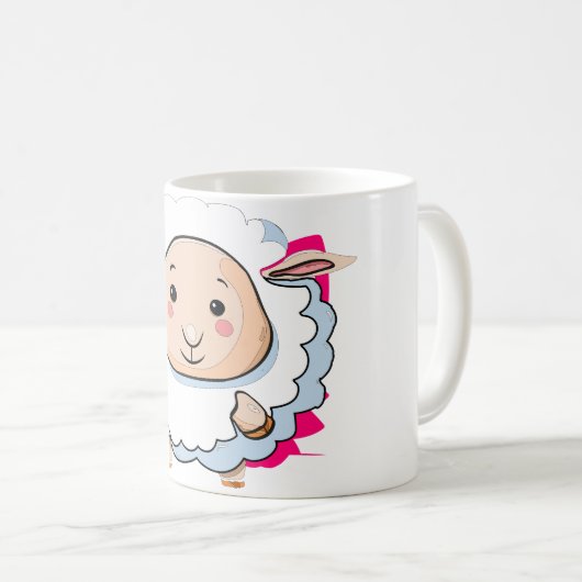 Schattig Lamsontwerp Keramische Mok (Voorkant rechts)