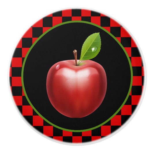 schattig land appel keuken keramische knop (Voorkant)