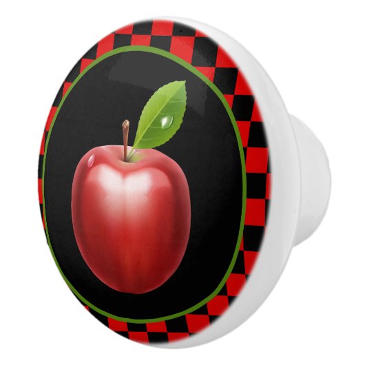 schattig land appel keuken keramische knop (Rechts)