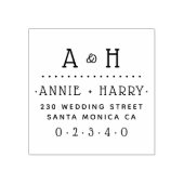 Schattig Land Bruiloft Namen & Aangepast Retouradr Rubberstempel (Afrduk)