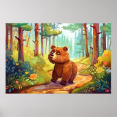 schattig land bruin beer liefhebbers nursey poster (Voorkant)