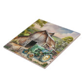 schattig land kind tractor tegeltje (Zijkant)