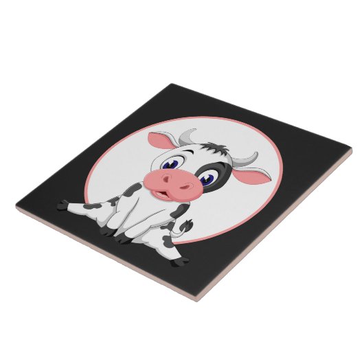 schattig land koe liefhebbers keramische tegel tegeltje (Zijkant)