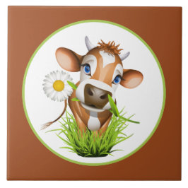 schattig land koe liefhebbers keramische tegel tegeltje