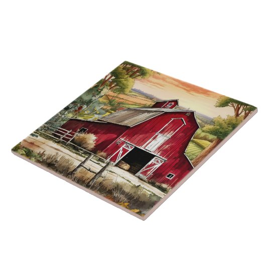 schattig land schuur liefhebbers tegeltje (Zijkant)