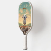 Schattig land wolk pluizig schapen monogram pickleball paddle (Links)
