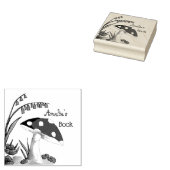 Schattig landelijk paddenstoel ex-libris rubberstempel (Gestempeld)