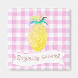 Schattig landelijk roze royaal zoete ananas magneet