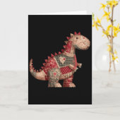 Schattig landelijke dinosaurus patchwork harten Va Kaart (Gele Bloem)