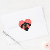 Schattig Lang Haired Dachshund Puppy Hart Sticker (Envelop)