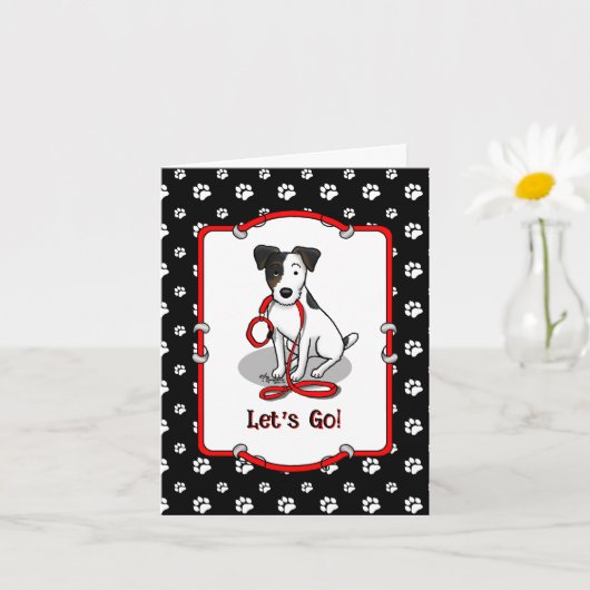 Schattig Laten we gaan! Jack Russell Terrier (drie Kaart (Kleine Plant)