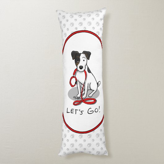 Schattig Laten we gaan! Jack Russell Terrier (drie Lichaamskussen (Achterkant (Verticaal))