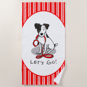 Schattig Laten we gaan! Jack Russell Terrier (drie Strandlaken