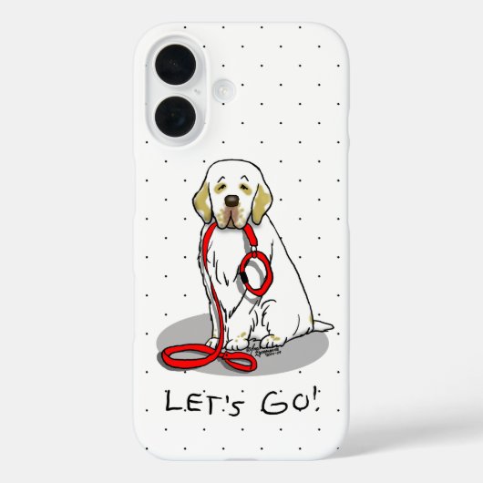 Schattig Laten we gaan! Wandelende Clumber Spaniel Case-Mate iPhone Case (Achterkant)
