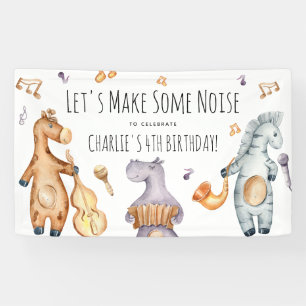 Schattig Laten we herrie maken Afrikaanse dieren V Spandoek