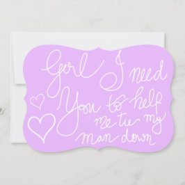 Schattig Lavendel Koel Script Typografie Bruidsmei Kaart