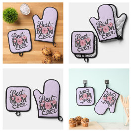 Schattig lavendel paars beste moeder ooit ovenwant & pannenlap set