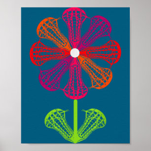 Schattig Lax Meisje Lacrosse Speler Stok . Meisjes Poster