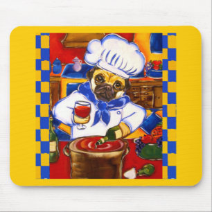 Schattig Le Cafe Pug Chef Muismat