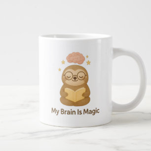 Schattig leesbeertje — Mijn brein is magisch motiv Grote Koffiekop