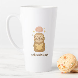 Schattig leesbeertje — Mijn brein is magisch motiv Latte Mok