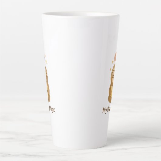 Schattig leesbeertje — Mijn brein is magisch motiv Latte Mok (Voorkant)