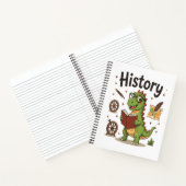 Schattig leesdinosaurius Geschiedenis Buff Notitie Notitieboek (Binnen)