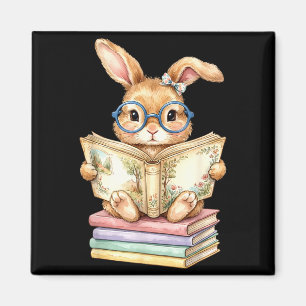 Schattig leeskonijn paasboeken lezer lerares magneet