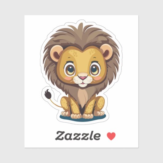 Schattig Leeuw Cartoon Karakter Sticker (Vel)